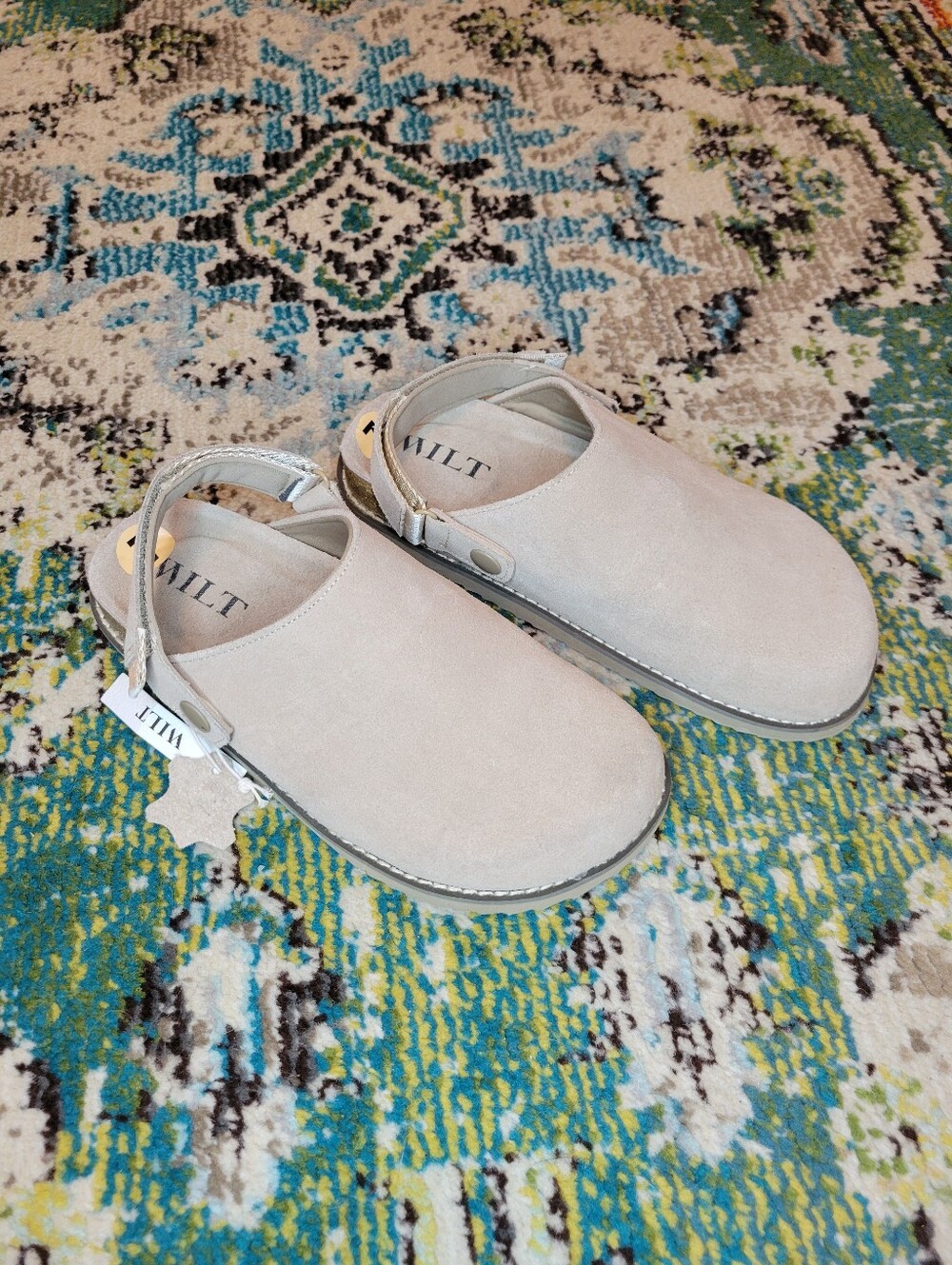 NEW Wilt Suede Leather Nude Slingback Clogs, Size 7